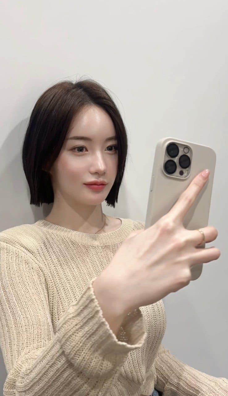 준오헤어 서면부전점 소연 디자이너의 검은 중간 기장 스트레이트 스타일 예시