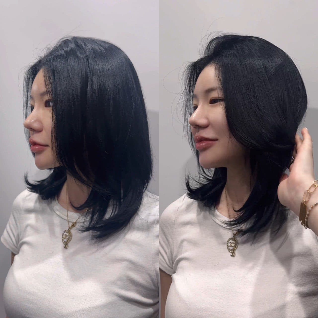 준오헤어 서면부전점 소연 디자이너의 갈색 톤 긴 기장 웨이브 스타일 예시